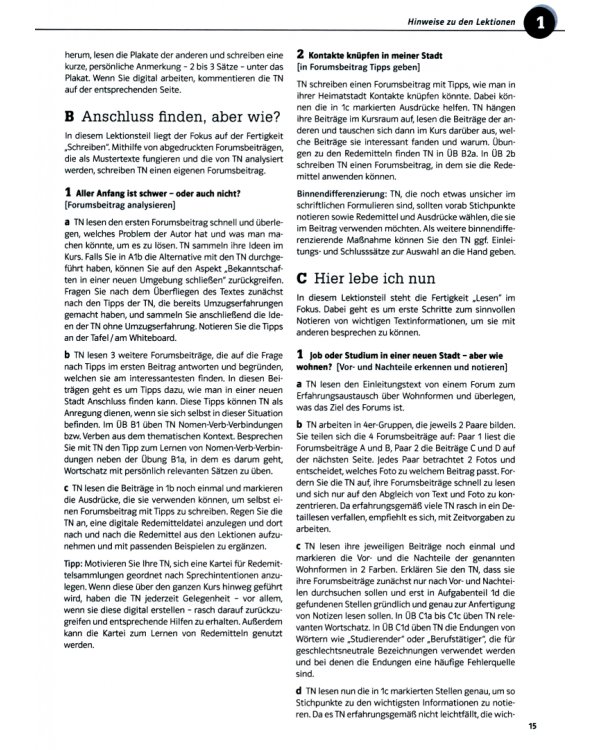 Kompass DaF B1+. Deutsch für Studium und Beruf. Unterrichtshandreichung