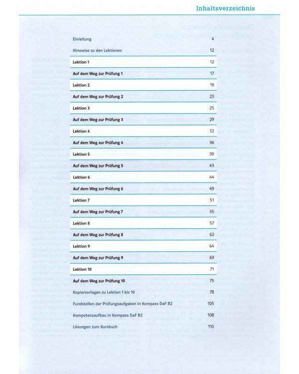 Kompass DaF B2. Deutsch für Studium und Beruf. Unterrichtshandreichung