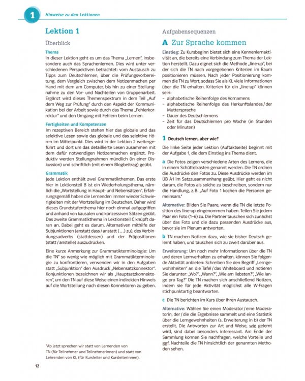Kompass DaF B2. Deutsch für Studium und Beruf. Unterrichtshandreichung