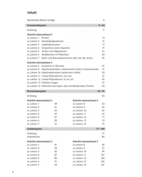 Schritte international 3+4. Spielesammlung zu Band 3 und 4. Deutsch als Fremdsprache