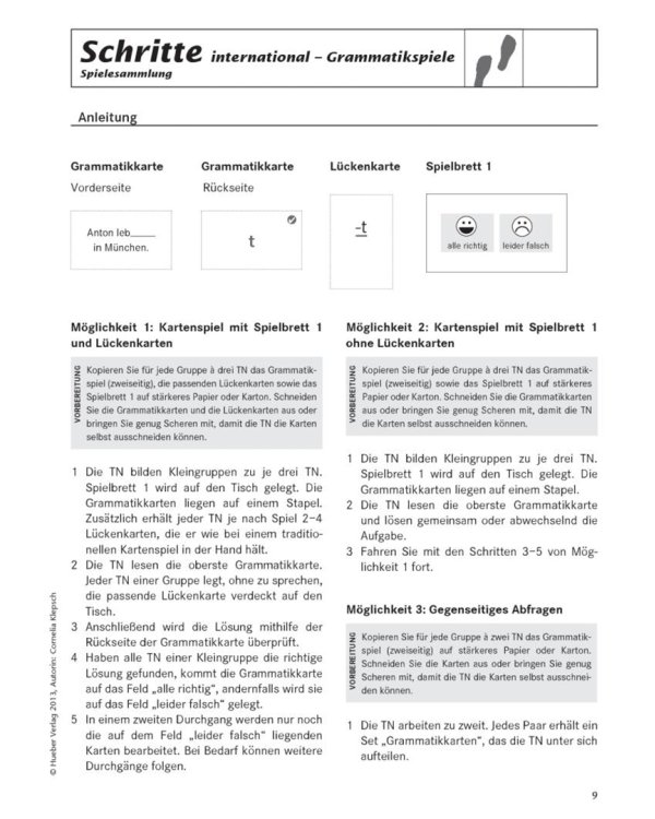 Schritte international 3+4. Spielesammlung zu Band 3 und 4. Deutsch als Fremdsprache