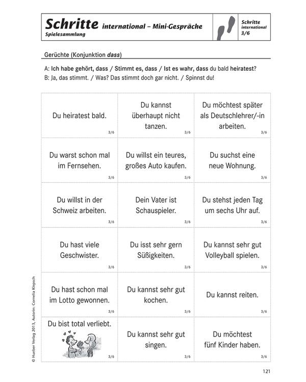 Schritte international 3+4. Spielesammlung zu Band 3 und 4. Deutsch als Fremdsprache