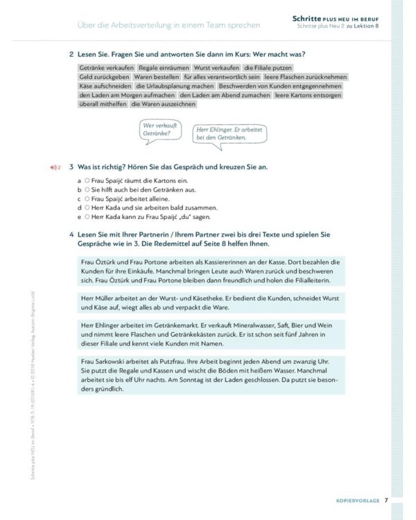 Schritte plus Neu im Beruf 2–6. Kopiervorlagen. Deutsch als Zweitsprache