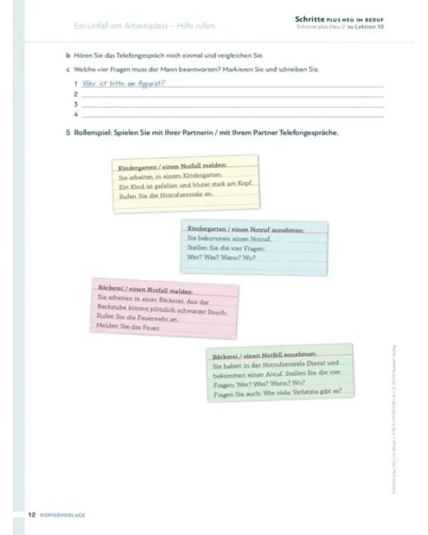 Schritte plus Neu im Beruf 2–6. Kopiervorlagen. Deutsch als Zweitsprache