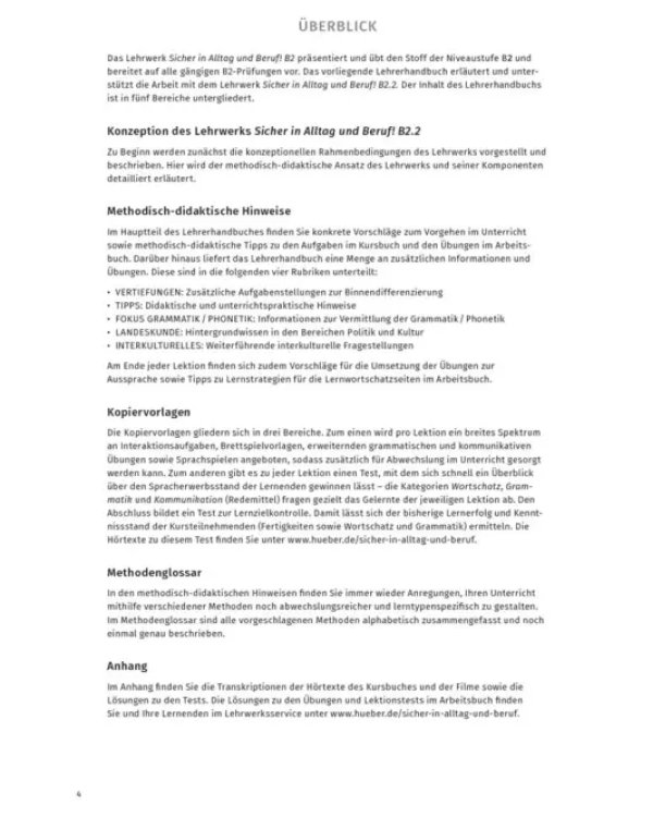 Sicher in Alltag und Beruf! B2.2. Lehrerhandbuch. Deutsch als Zweitsprache
