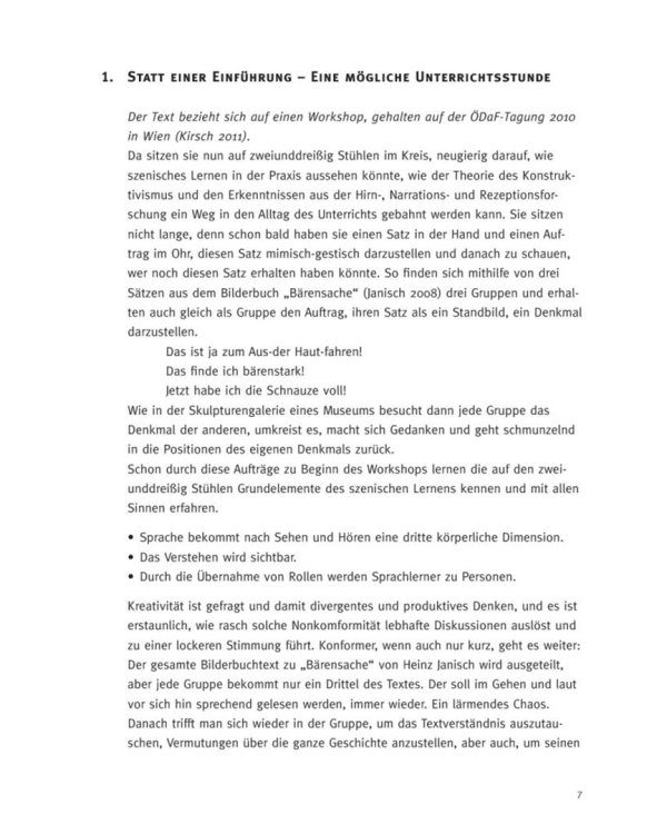 Szenisches Lernen. Theaterarbeit im DaF-Unterricht. Deutsch als Fremdsprache