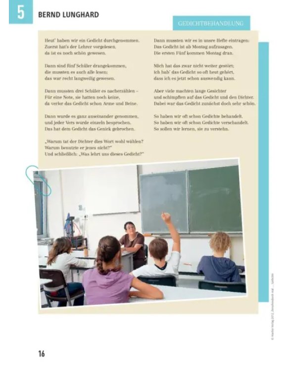 Zwischendurch mal ... Gedichte. Kopiervorlagen. Deutsch als Fremdsprache