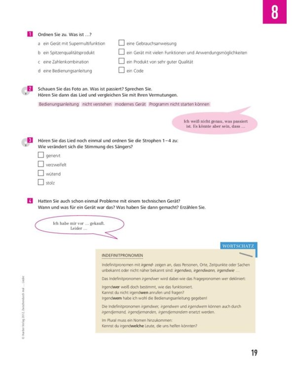 Zwischendurch mal ... Lieder. Kopiervorlagen mit Audio-CD. Deutsch als Fremdsprache