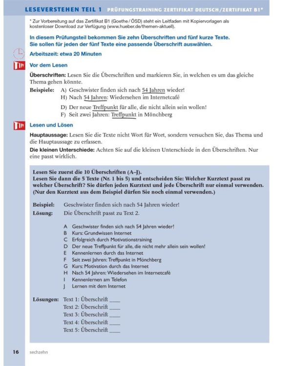 Themen aktuell 3. Niveaustufe В1. Zertifikatsband. Kursbuch. Deutsch als Fremdsprache