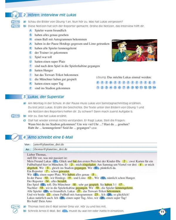 Planetino 3. Kursbuch. Deutsch für Kinder. Deutsch als Fremdsprache