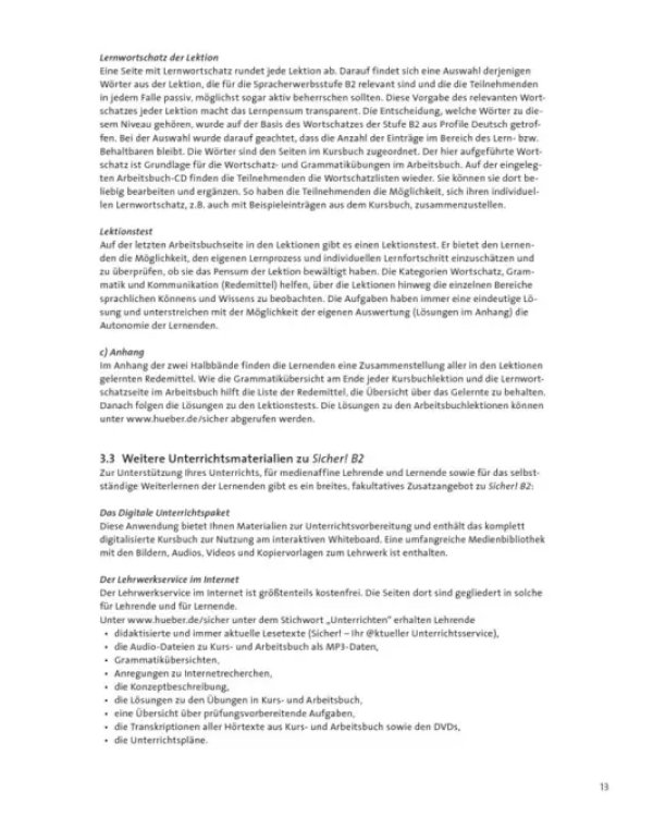 Sicher! B2.2. Lehrerhandbuch. Deutsch als Fremdsprache
