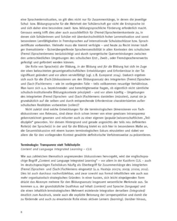 Sprache und Fach. Integriertes Lernen in der Zielsprache Deutsch