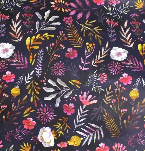 Подарки, сувениры Бумага упаковочная Dark Flowers