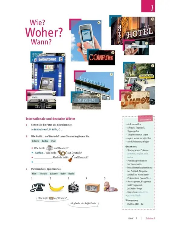 Motive A1. Kursbuch, Lektion 1–8. Kompaktkurs DaF. Deutsch als Fremdsprache