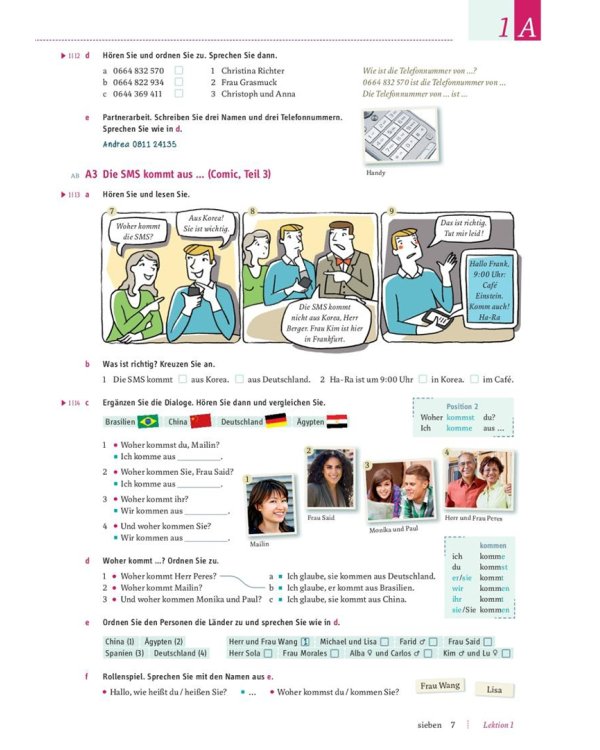 Motive A1. Kursbuch, Lektion 1–8. Kompaktkurs DaF. Deutsch als Fremdsprache