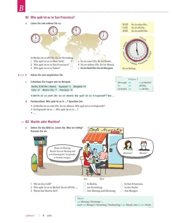 Motive A1. Kursbuch, Lektion 1–8. Kompaktkurs DaF. Deutsch als Fremdsprache