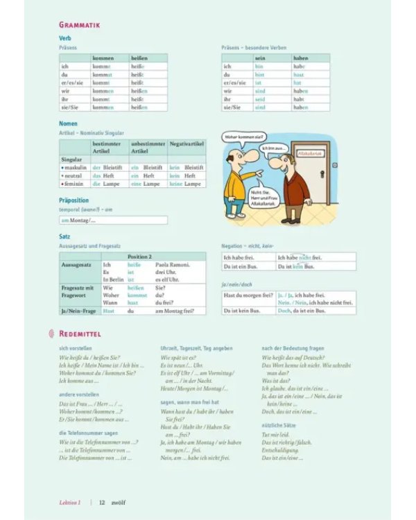 Motive A1. Kursbuch, Lektion 1–8. Kompaktkurs DaF. Deutsch als Fremdsprache