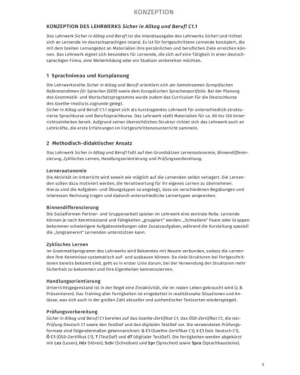 Sicher in Alltag und Beruf! C1.1. Lehrerhandbuch. Deutsch als Zweitsprache