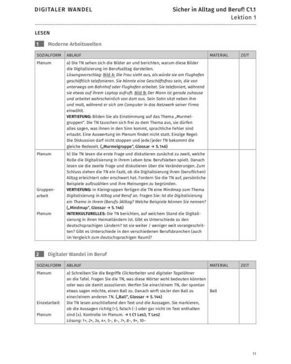 Sicher in Alltag und Beruf! C1.1. Lehrerhandbuch. Deutsch als Zweitsprache