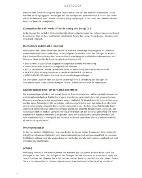 Sicher in Alltag und Beruf! C1.2. Lehrerhandbuch. Deutsch als Zweitsprache