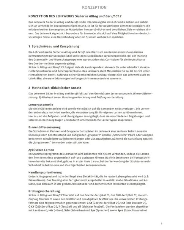 Sicher in Alltag und Beruf! C1.2. Lehrerhandbuch. Deutsch als Zweitsprache