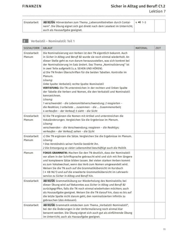 Sicher in Alltag und Beruf! C1.2. Lehrerhandbuch. Deutsch als Zweitsprache