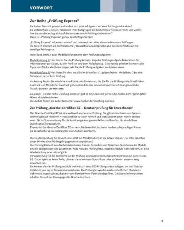 Дополнительное изображение книги «Prüfung Express – Goethe-Zertifikat B2, Deutschprüfung für Erwachsene. Übungsbuch mit Audios online»