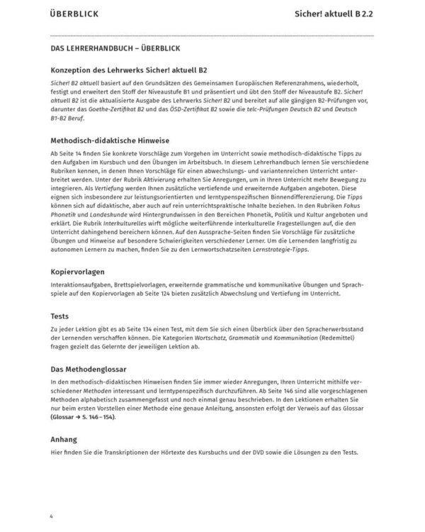Sicher! aktuell B2.2. Lehrerhandbuch. Deutsch als Fremdsprache