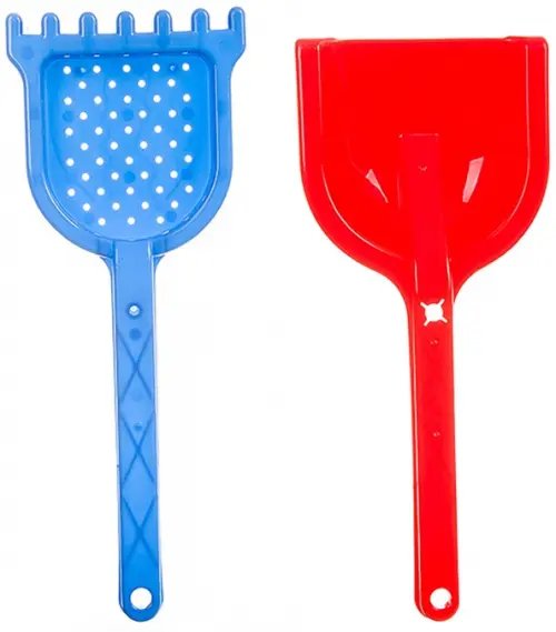 Набор совок и грабли в сетке Набор совок и грабли в сетке