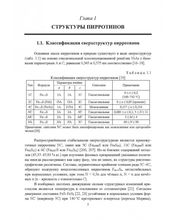 Термические и химические деформации структуры пирротинов