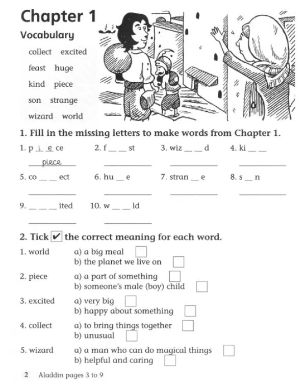 Aladdin. Workbook