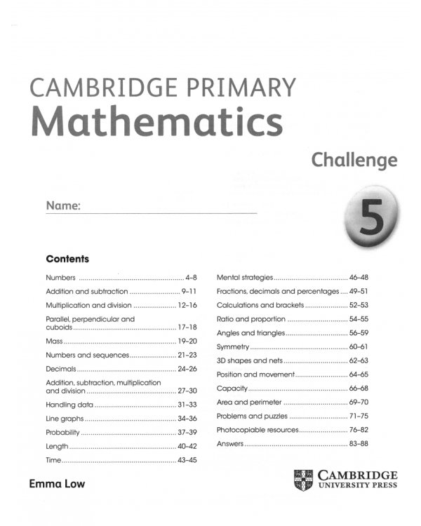 Cambridge Primary Mathematics. Challenge 5