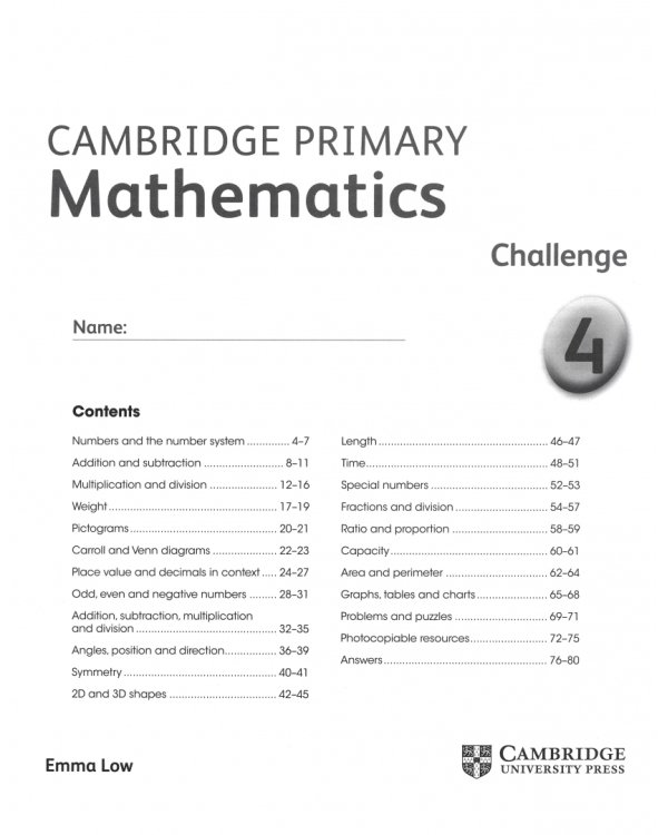 Cambridge Primary Mathematics. Challenge 4