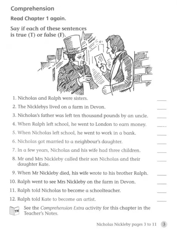 Nicholas Nickelby. Workbook