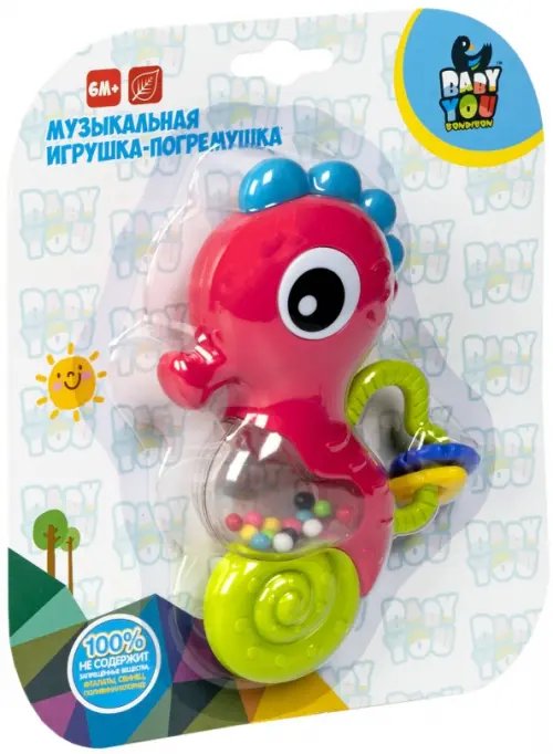 Baby You Игрушка-погремушка музыкальный Морской конёк