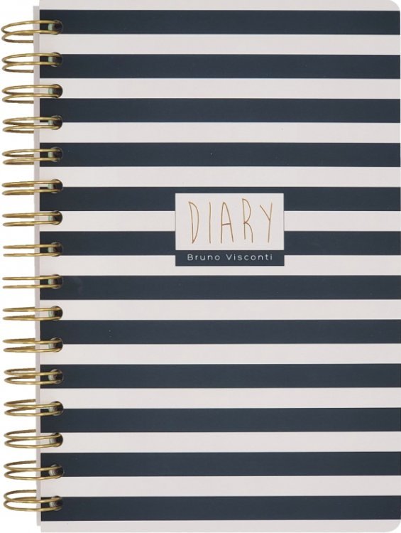 Обложка книги «Ежедневник недатированный Cute Dairy. Black&amp;White. Полоски, 136 листов, А5»