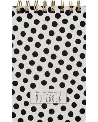 Блокнот Cute Journal. Black&amp;White. Горошек, 100 листов, линейка, B6-