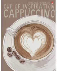 Тетрадь со сменным блоком Счастье в кофе. Cappuccino, А5, 160 листов, клетка