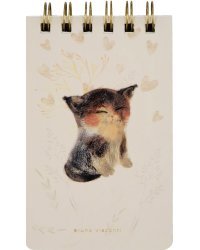 Блокнот Cute Journal. Black&amp;White. Милый котик, 100 листов, линейка, A6-