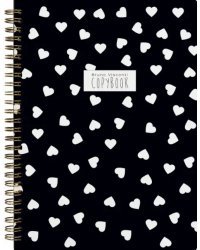 Тетрадь Black&amp;White. Сердечки, B5, 60 листов, клетка