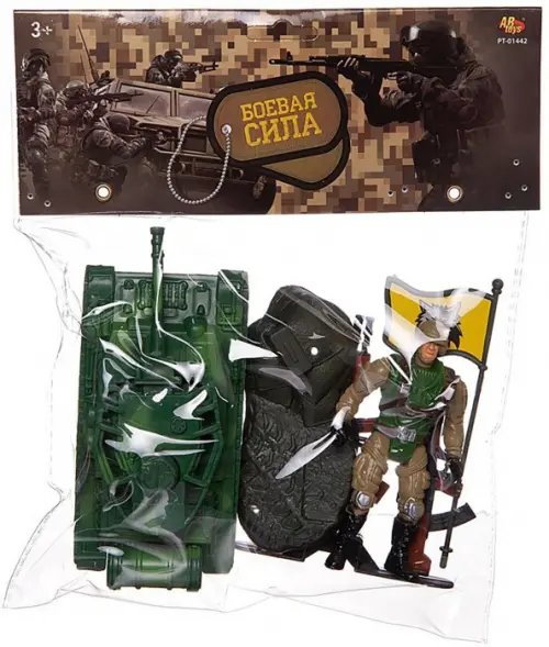 Набор Боевая сила: танк, фигурка солдата, аксессуары Набор Боевая сила: танк, фигурка солдата, аксессуары