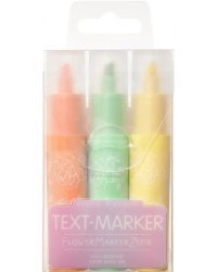 Набор текстовыделителей Flower Marker Zefir, желтый, зеленый, оранжевый, 3 штуки