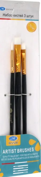 Набор кистей, 3 штуки, синтетика Набор кистей, 3 штуки, синтетика