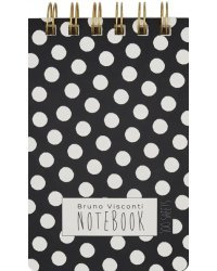 Блокнот Cute Journal. Black&amp;White. Горошек, 100 листов, линейка, A6-