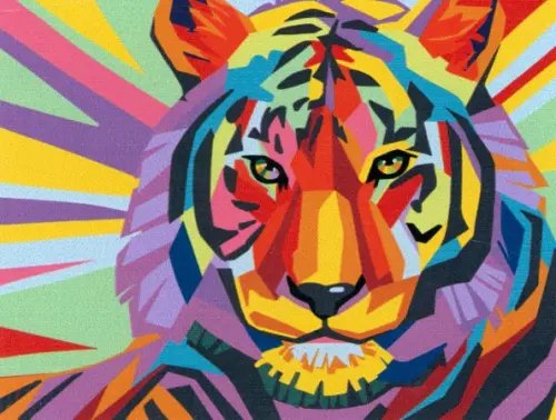 Рисуем вместе Картина по номерам, на холсте с подрамником. Тигр