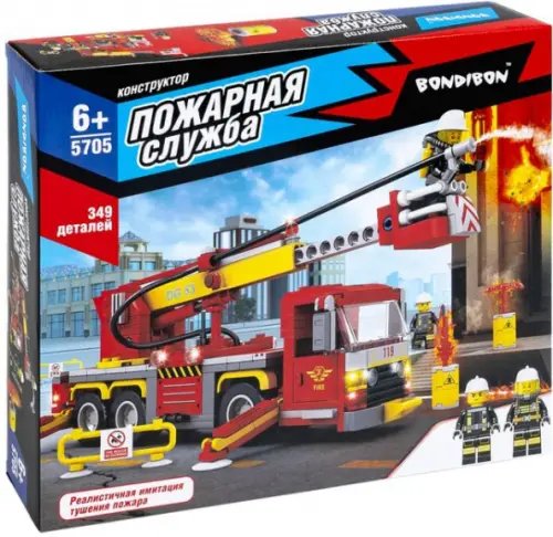 Пожарная служба Конструктор Машина-автовышка, 349 деталей