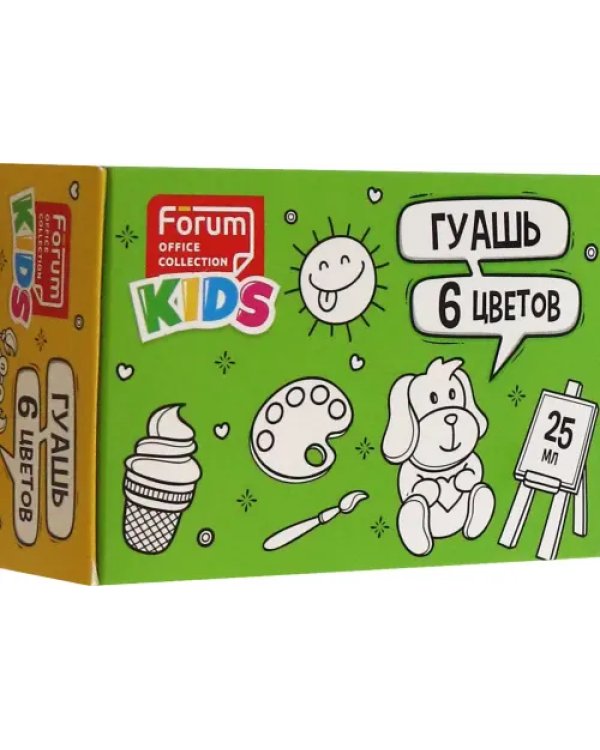 Гуашь Kids, 6 цветов, 25 мл