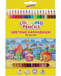 Карандаши цветные Домики, 36 цветов