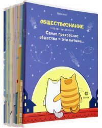 Комплект предметных тетрадей Кот-энтузиаст, 48 листов, клетка, линия, 12 штук