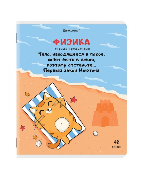 Комплект предметных тетрадей Кот-энтузиаст, 48 листов, клетка, линия, 12 штук